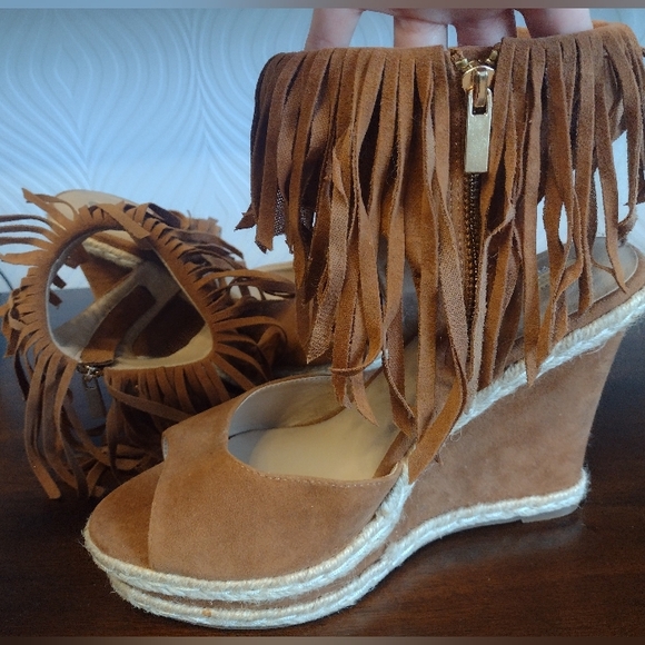 Mark. Faux Suede Fringe Wedges - Picture 4 of 6